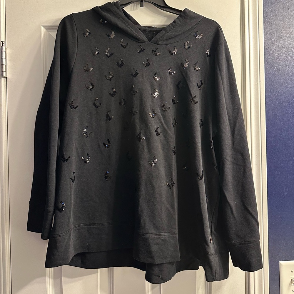 Livi Active Black Sequin Women's Hoodie